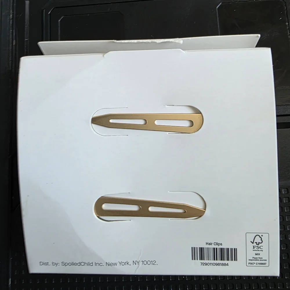 Spoiled Child White and Gold Hair Clips NIP